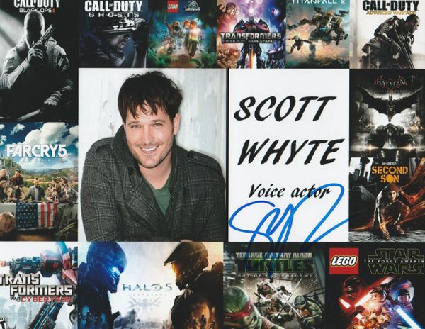 Scott Whyte autograph 8x10, voice actor collage of video games