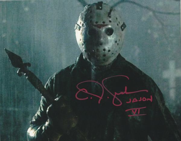 C.J. Graham autograph 8x10, Friday the 13th VI, Jason VI (signed in red)
