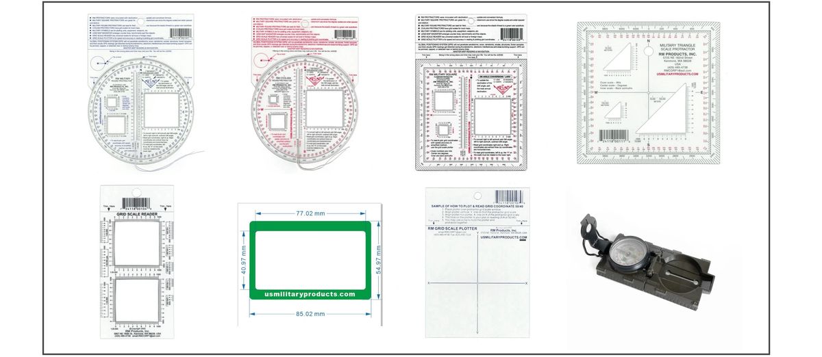 Ironheart Military Protractor Accurately Cut for Land Navigation - 3 Pack