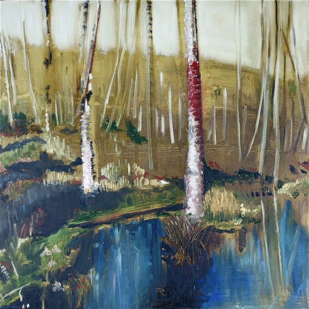 Bowen walk, meadows, oil painting on canvas, by Amrita Sondhi