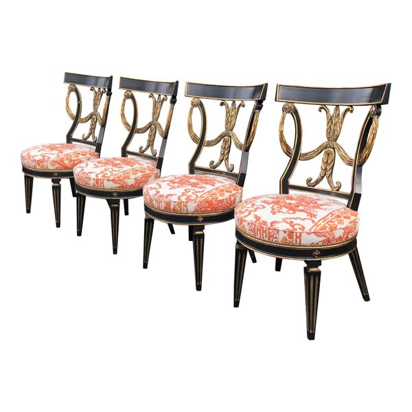 Regency Designer Dining Chairs by Randy Esada Designs for Prospr - Set of 4