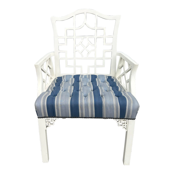 Hollywood Regency Chinese Chippendale Arm Chair