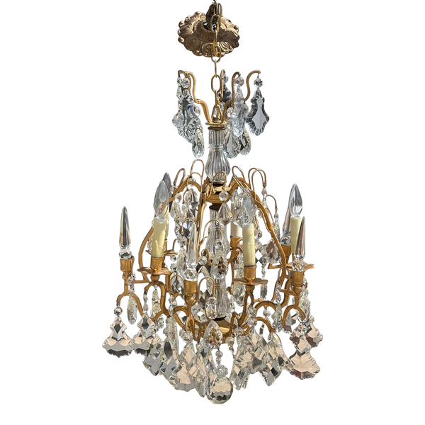 Louis XV Style Gilt Bronze French Crystal Chandelier