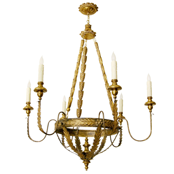 ELEGANT MILANO ITALIAN SIX ARM CHANDELIER BY RANDY ESADA DESIGNS INC