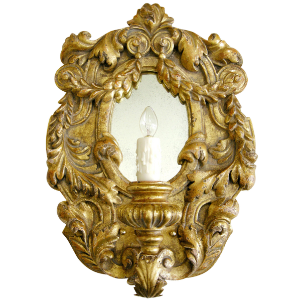 ITALIAN GILT-WOOD DESIGNER SCONCE BY RANDY ESADA DESIGNS FOR PROSPR