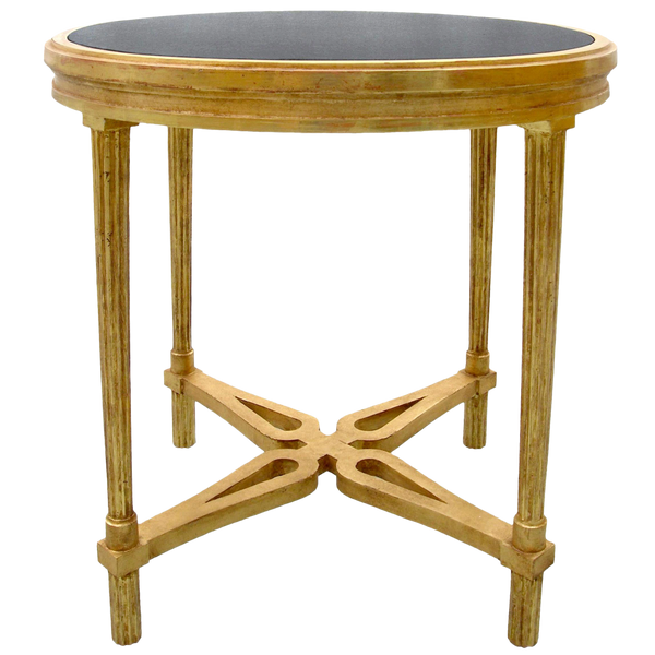 CARVED ITALIAN GILT-WOOD TABLE WITH GRANITE TOP BY RANDY ESADA DESIGNS
