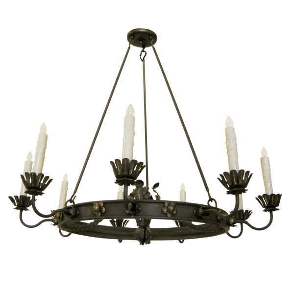 ELEGANT CASABLANCA MOROCCAN WROUGHT IRON CHANDELIER BY RANDY ESADA DESIGNS