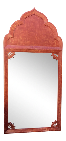 Huge Mid 20th Century Tony Duquette Red Bombay India Mirror