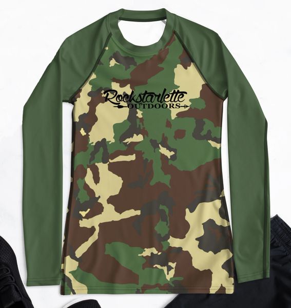 UPF 50, Sun Shirt/Rash Guard: Camo