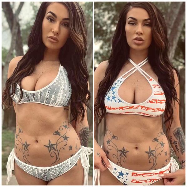 Gun Flag Patriotic REVERSIBLE Bikini, FREE Shipping