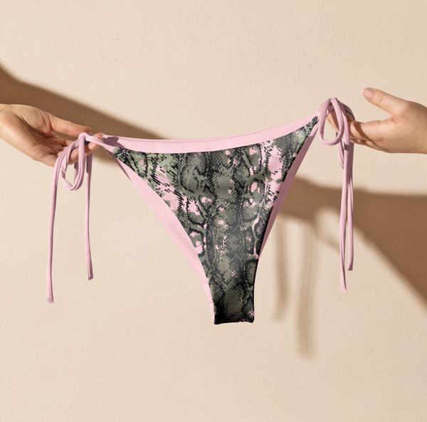 Separates: String Bikini Bottoms: Snakeskin, UPF 50, NEW