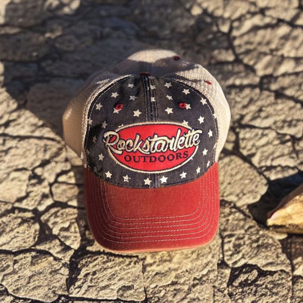 Proud American, Vintage Wash Rockstarlette Outdoors Logo Mesh Back Hat