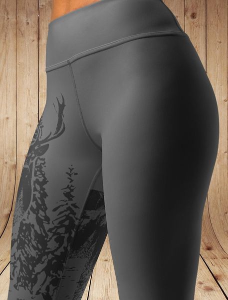 SALE 15% OFF, FREE Shipping, Graphite Woodland Leggings