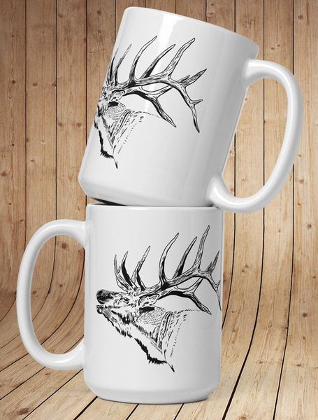 Elk Logo 15oz Large Coffee Mug, NEW