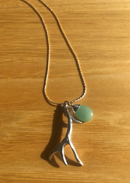Elk Antler Necklace, FREE Shipping, Sterling Silver 18 inch chain