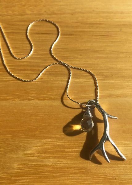 Elk Antler Necklace, FREE Shipping, Sterling Silver 18 inch chain