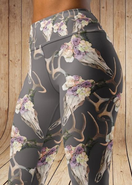 Deer Antler Leggings, Wide Waistband