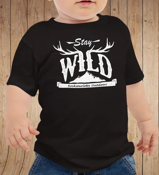 Youth Stay Wild T Shirt or Onesie, Black, 3 mos-5T