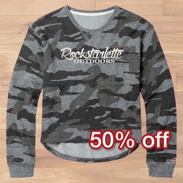 SALE 50% OFF, FREE Shipping, Camo Crewneck Lightweight Pullover, Sizes M & L in stock