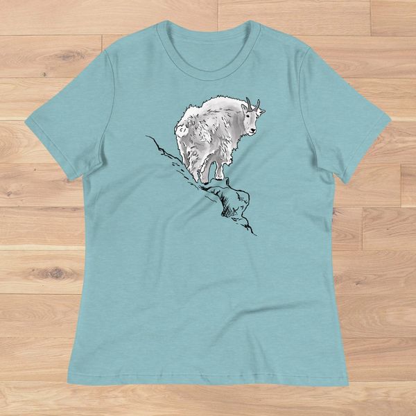 SALE 25% OFF, FREE Shipping, Mountain Goat Relaxed T, Only size L left in stock