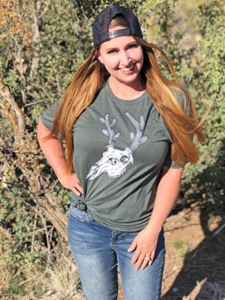 SALE 40% OFF, FREE Shipping, Cactus Deer T Shirt, S- XL