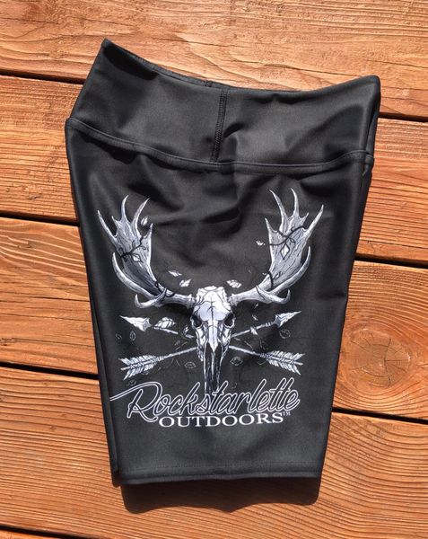 Shorts, Archery Moose, Fitted with Wide Waistband, Workout or Swim