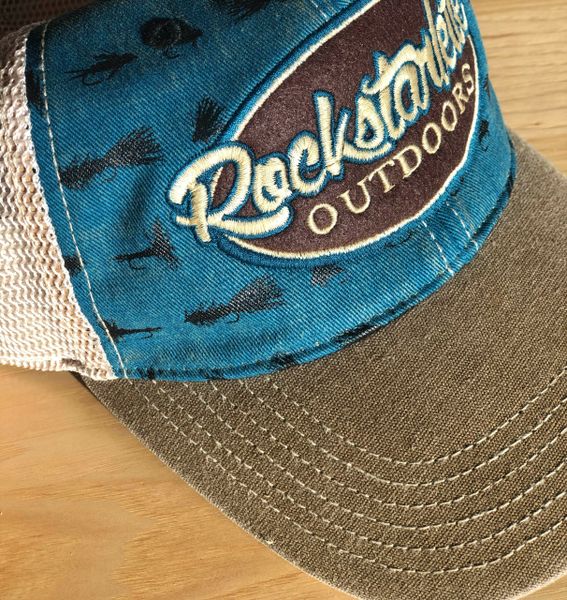 Fly Fishing Rockstarlette Outdoors Logo Mesh Back Hat  Rockstarlette  Outdoors, Adventure Inspired Activewear Made in USA