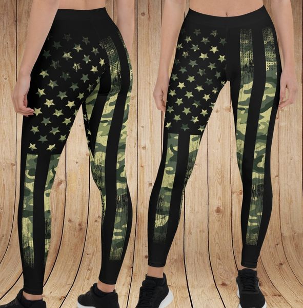 SALE 50% OFF, Camo Flag Leggings, Only Small (0-2) left in stock