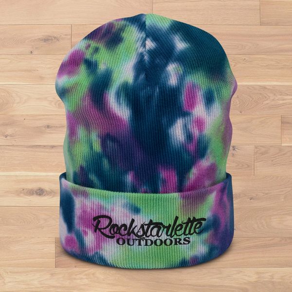 SALE 15% OFF, Rockstarlette Outdoors Tie Dye Beanie in: Purple, Blue, Green
