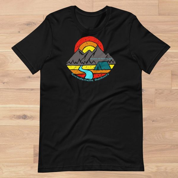 Mountain Air Feeds My Soul, Relaxed Fit Logo T Shirt, Women's S-4XL, Black