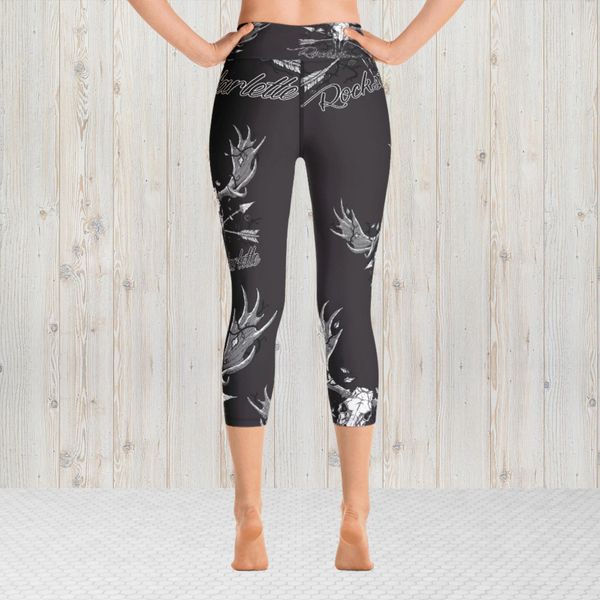 Archery Moose Rockstarlette Outdoors Logo Capri Leggings, Arrows   Rockstarlette Outdoors, Adventure Inspired Activewear Made in USA
