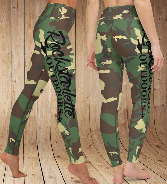 SALE 50% OFF, Camo Logo Leggings, Wide Waistband, Only size M (4-6) left in stock
