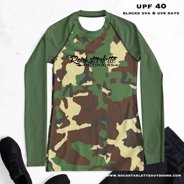 UPF 40, Sun Shirt/Rash Guard: Camo