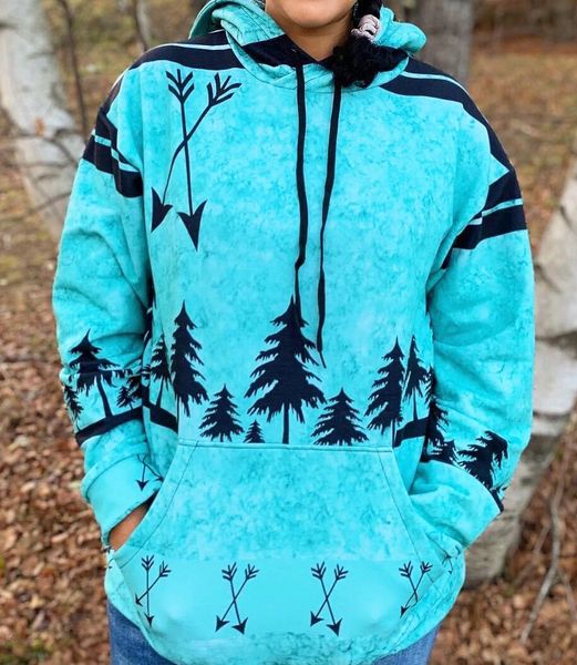 SALE 50% OFF, FREE Shipping, Teal Arrow Fleece Lined, Plush Hoodie, Sizes S-L