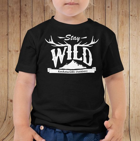 Youth Stay Wild T Shirt, Black, 6 mos-5T