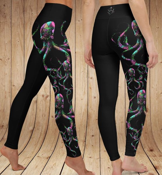 Octopus Logo Leggings, Wide Waistband