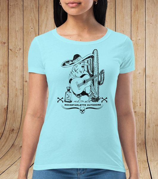 Rockin' Outdoors, Fitted T Shirt in Light Blue