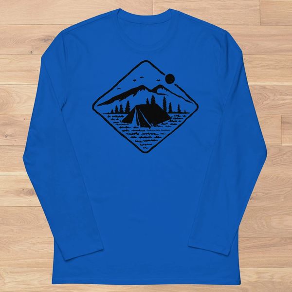 Camping Mode Logo Long Sleeve T Shirt, Royal Blue