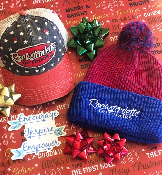 Discounted Gift Bundle: Patriotic Red, White and Blue Hats and Sticker