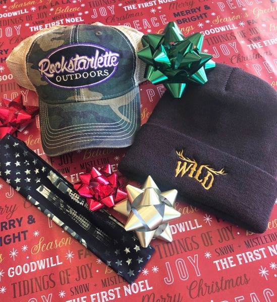 Discounted Gift Bundle: WILD Beanie, Camo Logo Hat and Camo Flag Headband