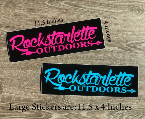 Rockstarlette Outdoors, Large 11.5 x 4 Inch Stickers, FREE Shipping