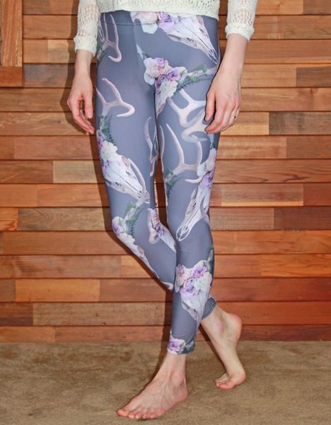 Deer Antler Leggings, Wide Waistband