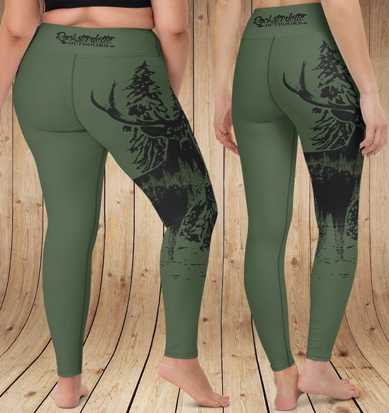 SALE 30% OFF, FREE Shipping, Sage Green Woodland Leggings, Only size 8-10  left in stock