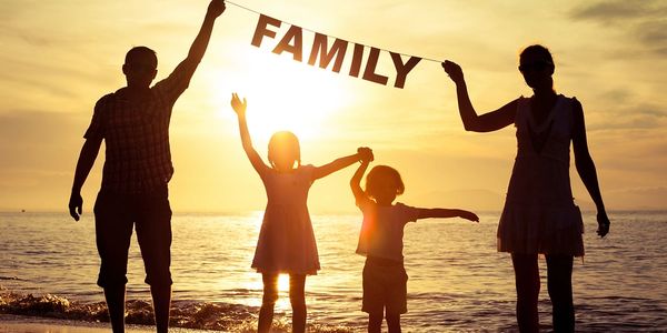 Family on the beach