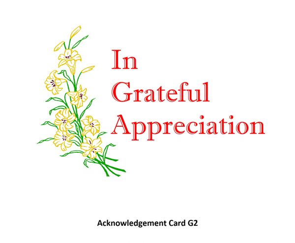 Acknowledgement Card G2