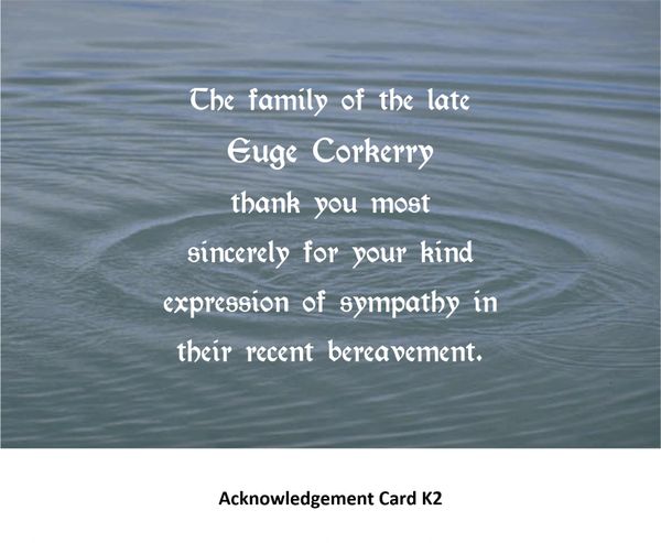 Acknowledgement Card K2