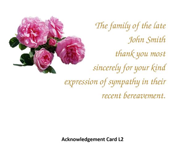 Acknowledgement Card L2