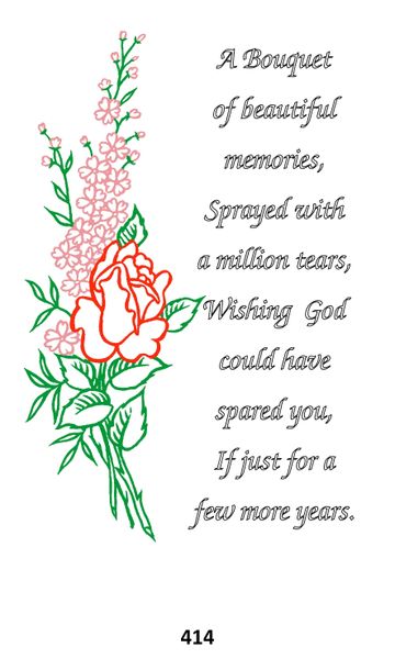 Single Memorial Card 414
