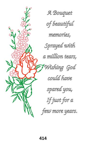 Single Memorial Card 414