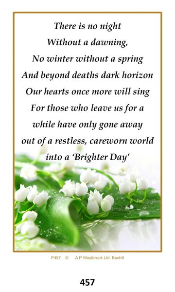 Single Memorial Card 457